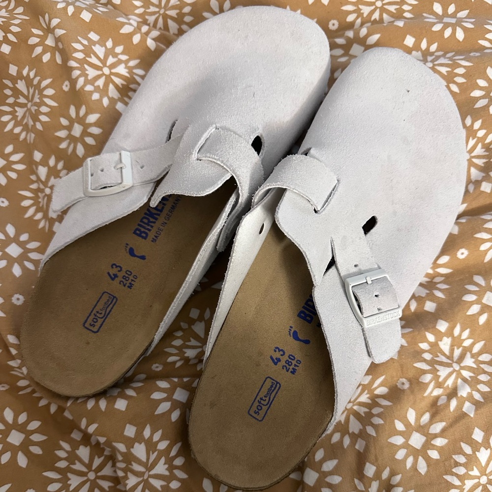 Birkenstock Antique White Boston Clogs